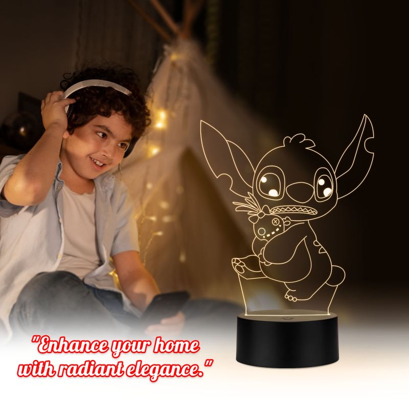 Stitch Character From Lilo & Stitch Show Night Lamp Warm White Light